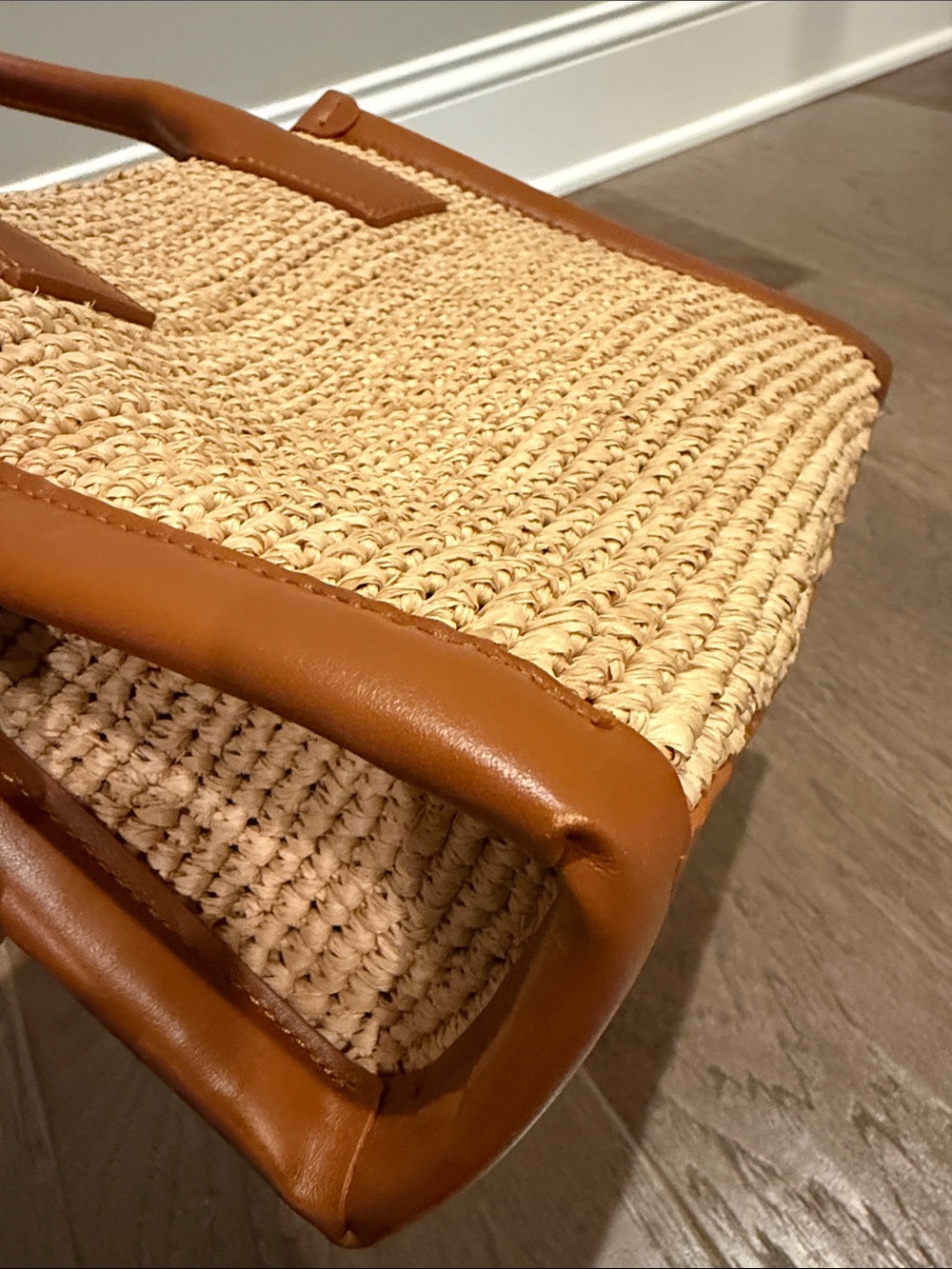 Christian Louboutin Mini By My Side Raffia & Leather Tote with Detachable Strap - Picture 10 of 16